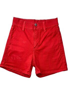Angry Rabbit Red High-Waisted Womens Denim Shorts Size 26 Made In USA